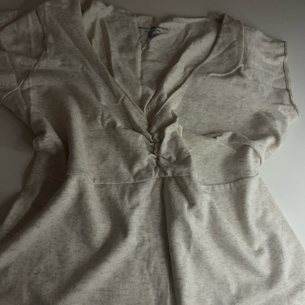 Brandy Melville Cream V-Neck Blouse